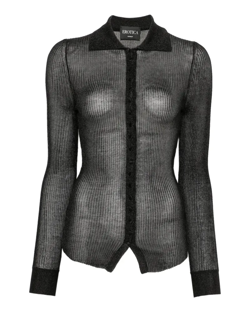 Dondup ribbed-knit long-sleeve shirt - Schwarz Schwarz