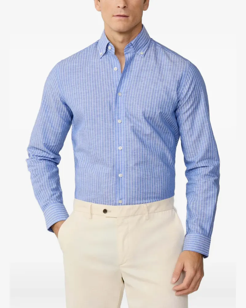 Hackett Gestreiftes Hemd - Blau Blau
