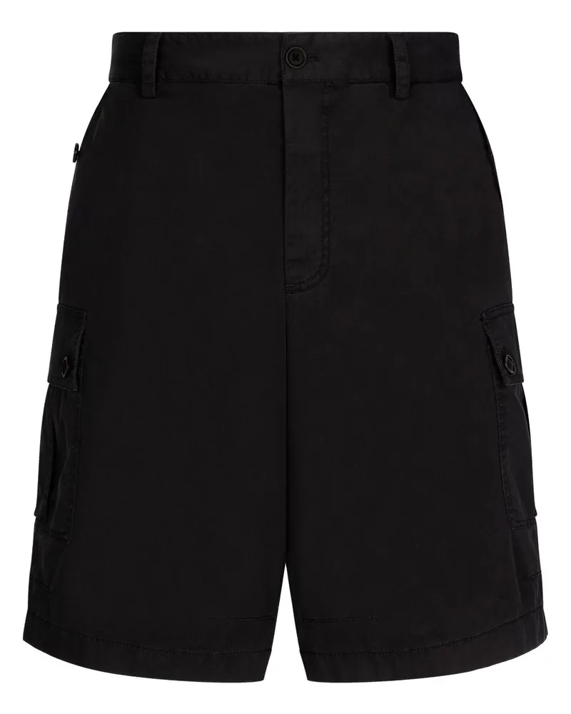 Dolce & Gabbana Cargo-Shorts mit Logo-Schild - Schwarz Schwarz