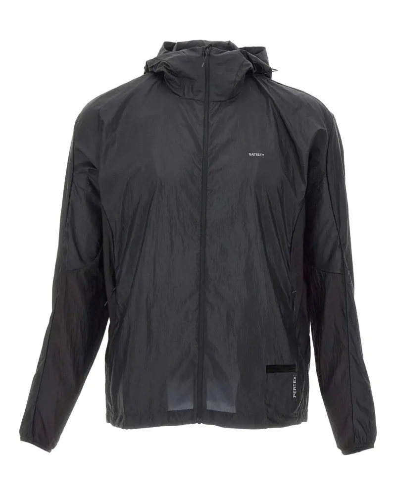 Satisfy Pertex Diamond Fuse Windbreaker logo-print jacket - Schwarz Schwarz
