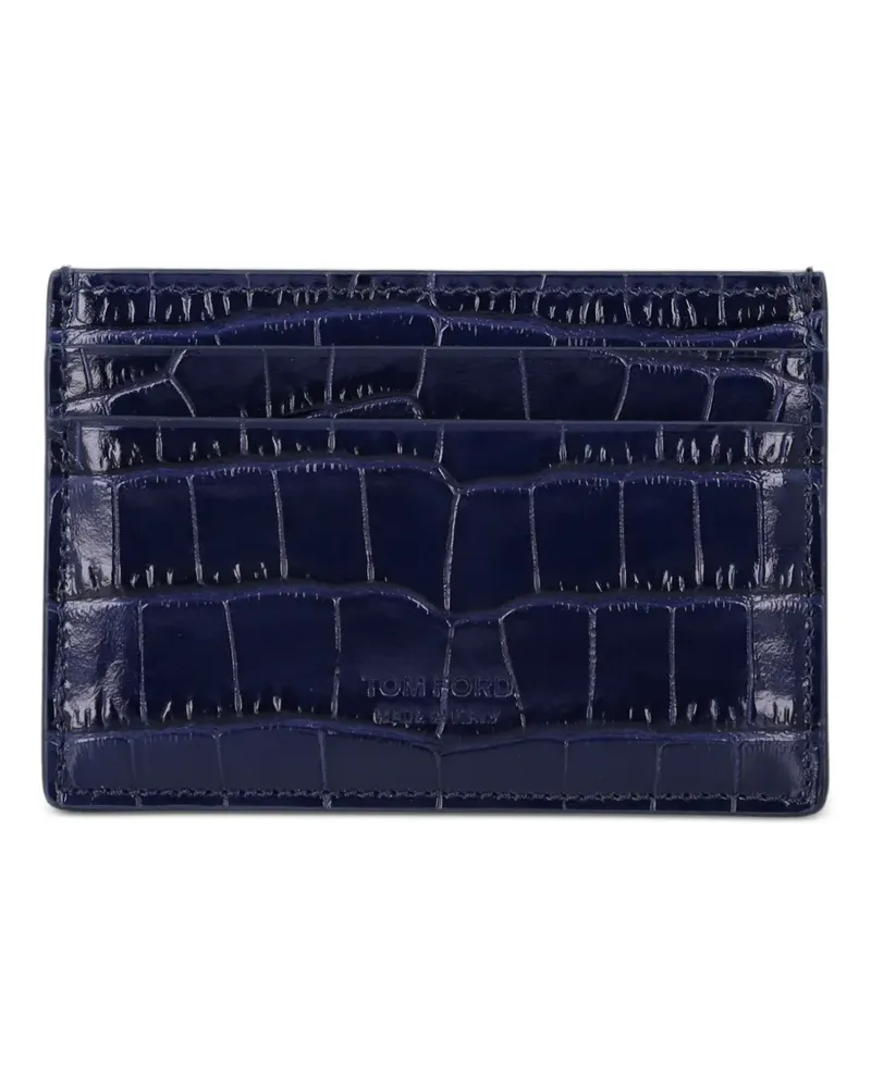 Tom Ford crocodile-effect cardholder - Blau Blau