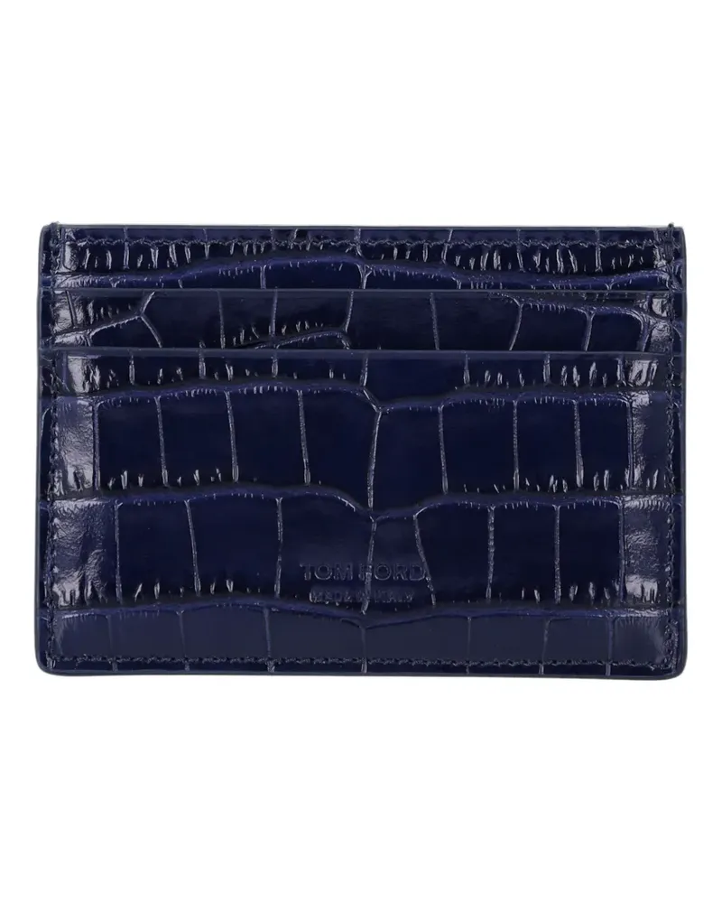 Tom Ford crocodile-effect cardholder - Blau Blau