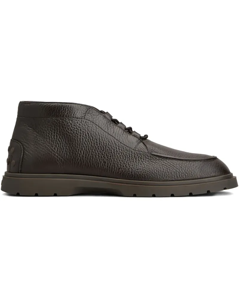TOD'S Schnürstiefel aus gekörntem Leder - Schwarz Schwarz