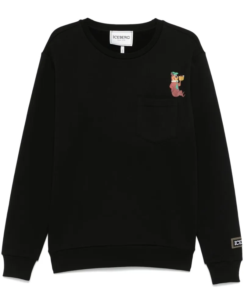 Iceberg Sweatshirt mit Yogi-Print - Schwarz Schwarz