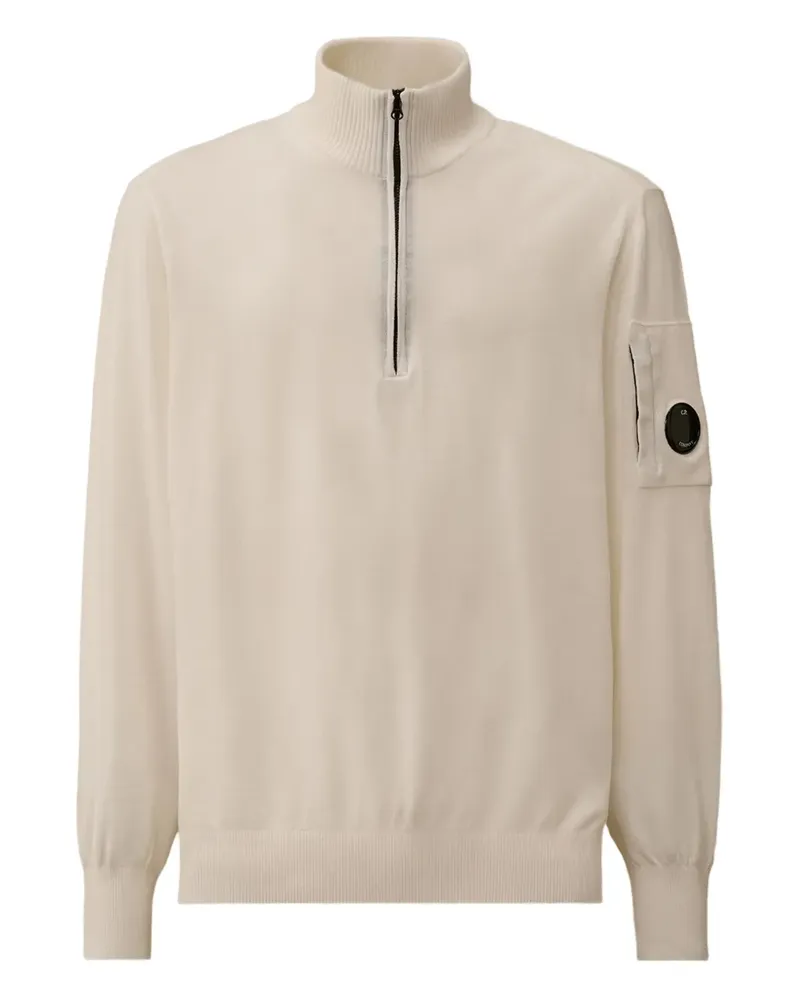 C.P. Company Half-Zip-Pullover mit Tasche - Weiß Weiß