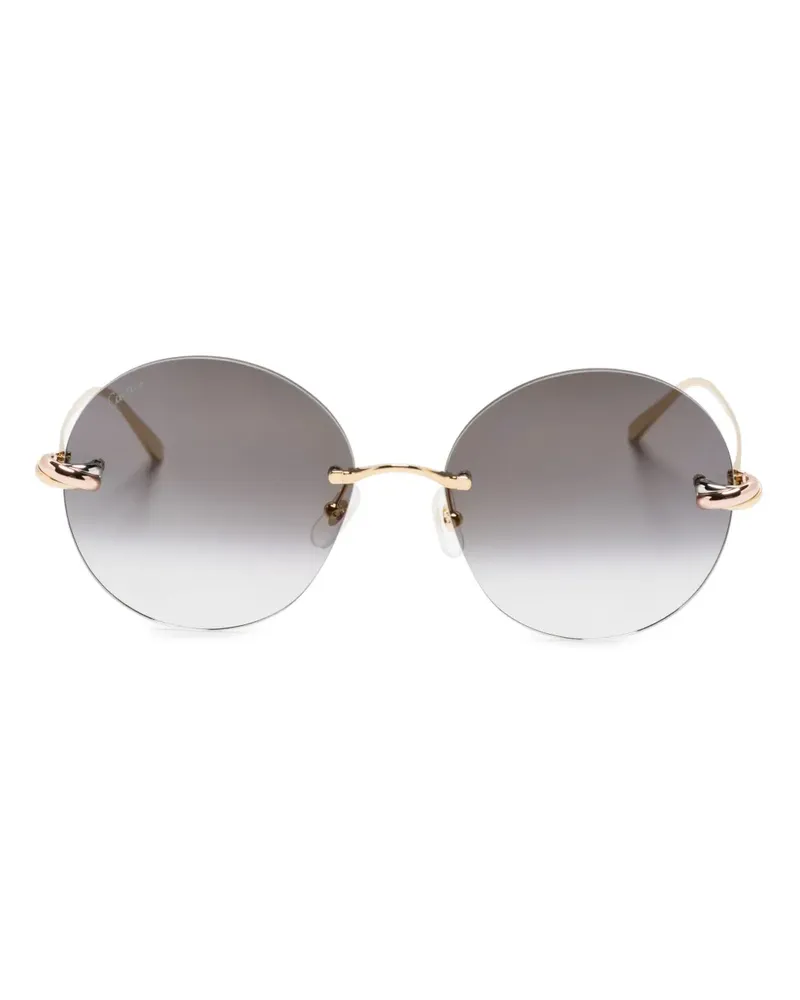 Cartier Trinity Sonnenbrille mit rundem Gestell - Gold Gold