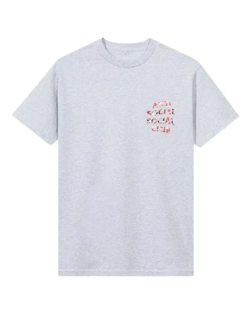 Anti Social Social Club Bed T-Shirt mit Blumen-Print - Grau Grau