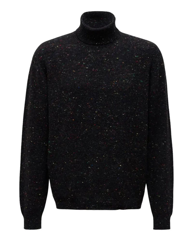 Roberto Collina Melierter Rollkragenpullover - Schwarz Schwarz