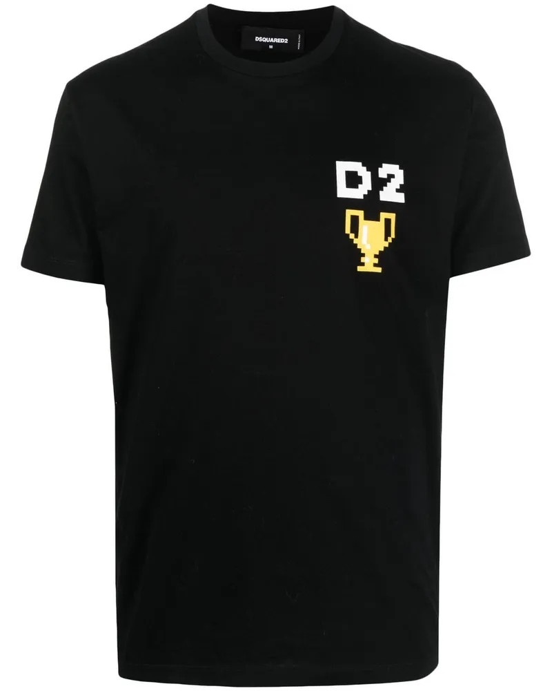 Dsquared2 T-Shirt mit Pixel-Print - Schwarz Schwarz