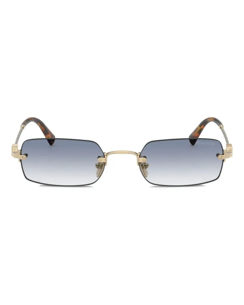 Miu Miu rectangle-frame sunglasses - Gold Gold