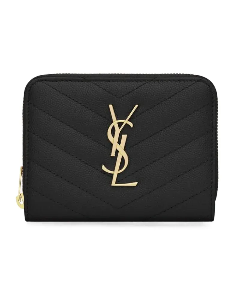 Saint Laurent Cassandre quilted leather wallet - Schwarz Schwarz
