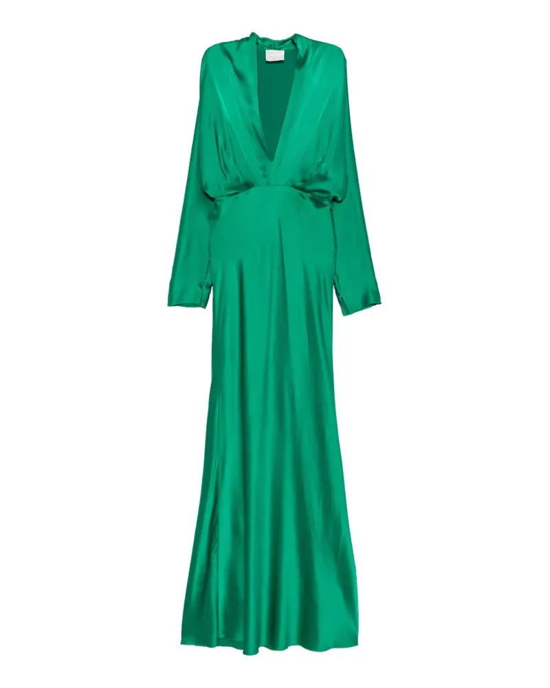 forte_forte Maxikleid mit Satin-Finish - Grün Grün