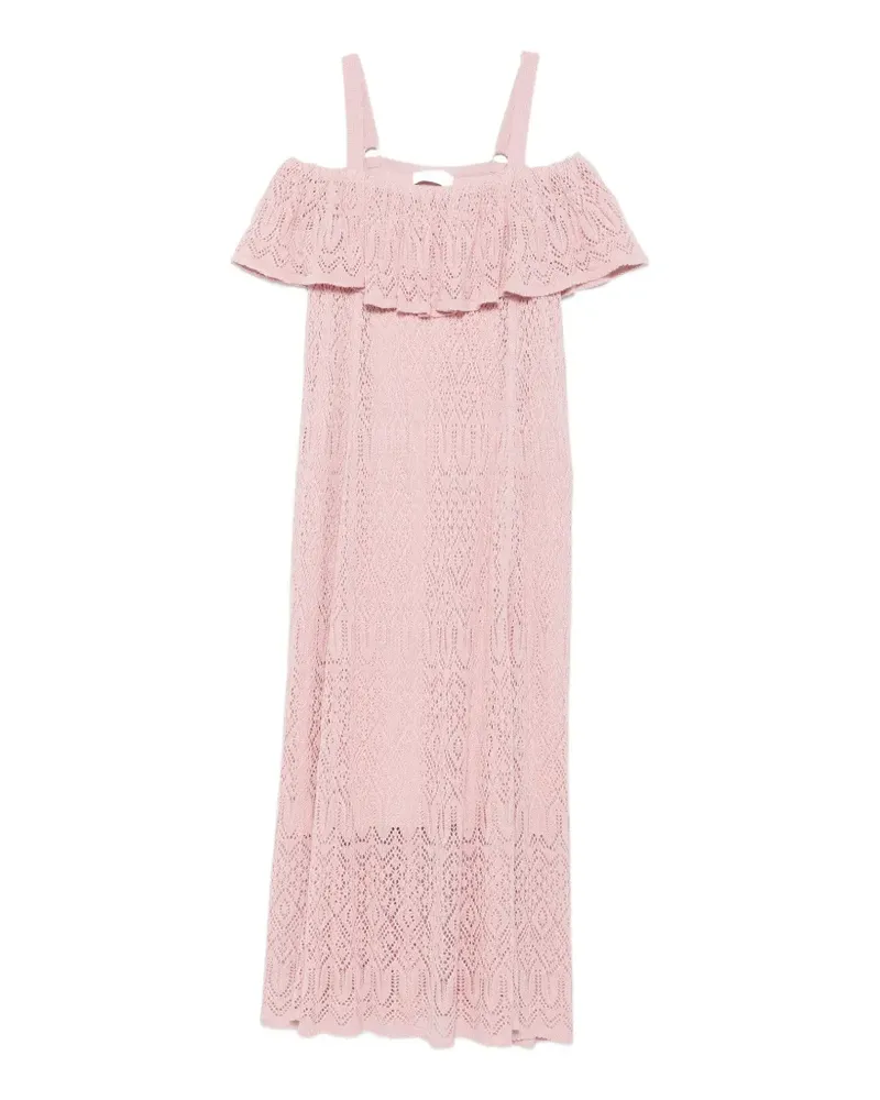 Zimmermann lace ruffled midi dress - Rosa Rosa