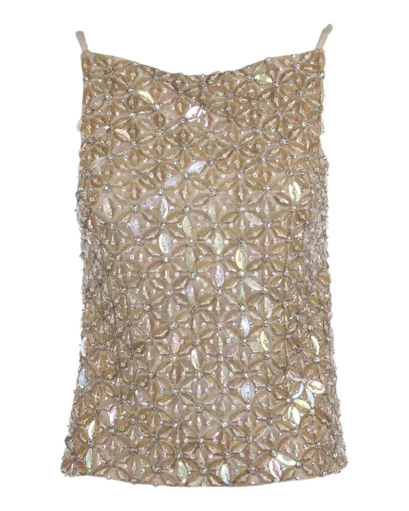 P.A.R.O.S.H. P.A.R.O H. sequin embroidered top - Nude Nude