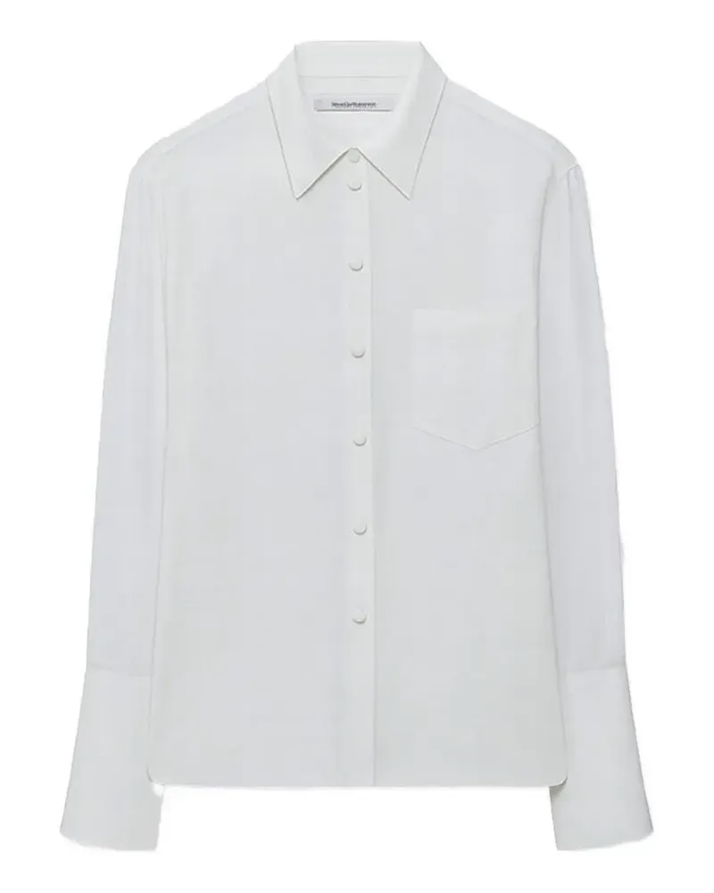 Another Tomorrow silk french-cuff shirt - Weiß Weiß