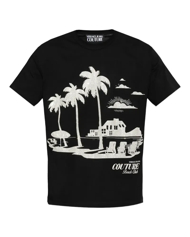 Versace Jeans embellished T-shirt - Schwarz Schwarz