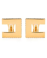 Elisabetta Franchi Ohrclips mit Logo Gold