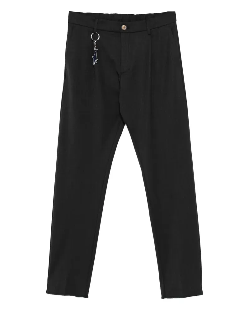 Paul & Shark Faltenhose mit Hai-Schlüsselanhänger - Schwarz Schwarz