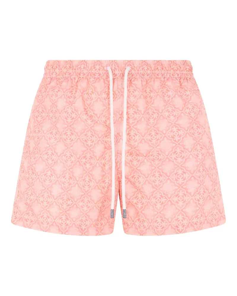 Fedeli geometric-print drawstring beach shorts - Rosa Rosa