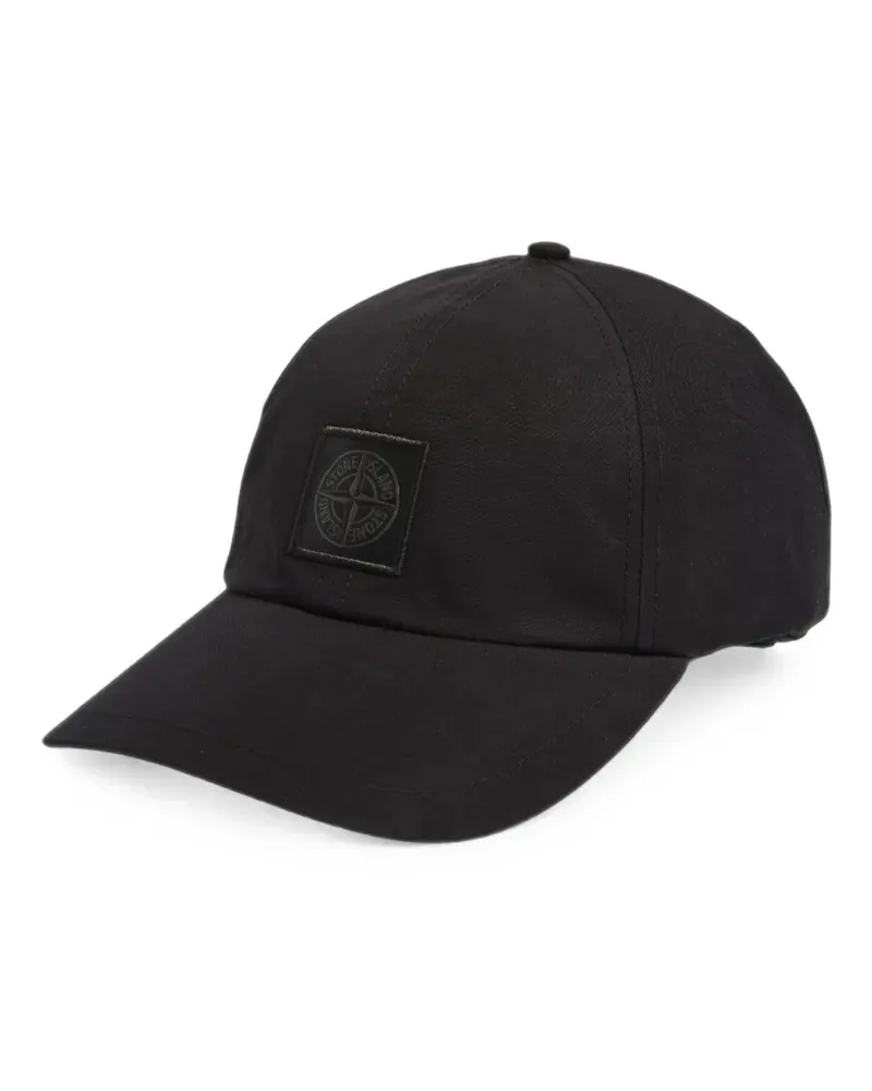 Stone Island logo-patch baseball cap - Schwarz Schwarz