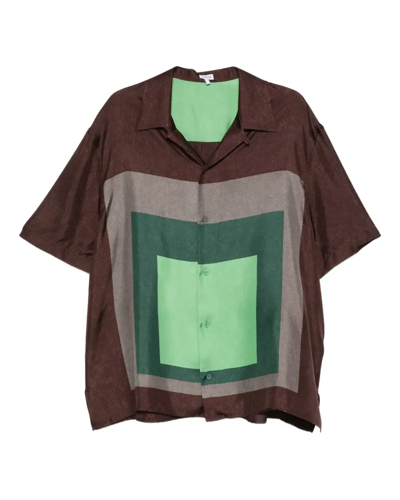 Loewe Hemd aus Seide - Braun Braun