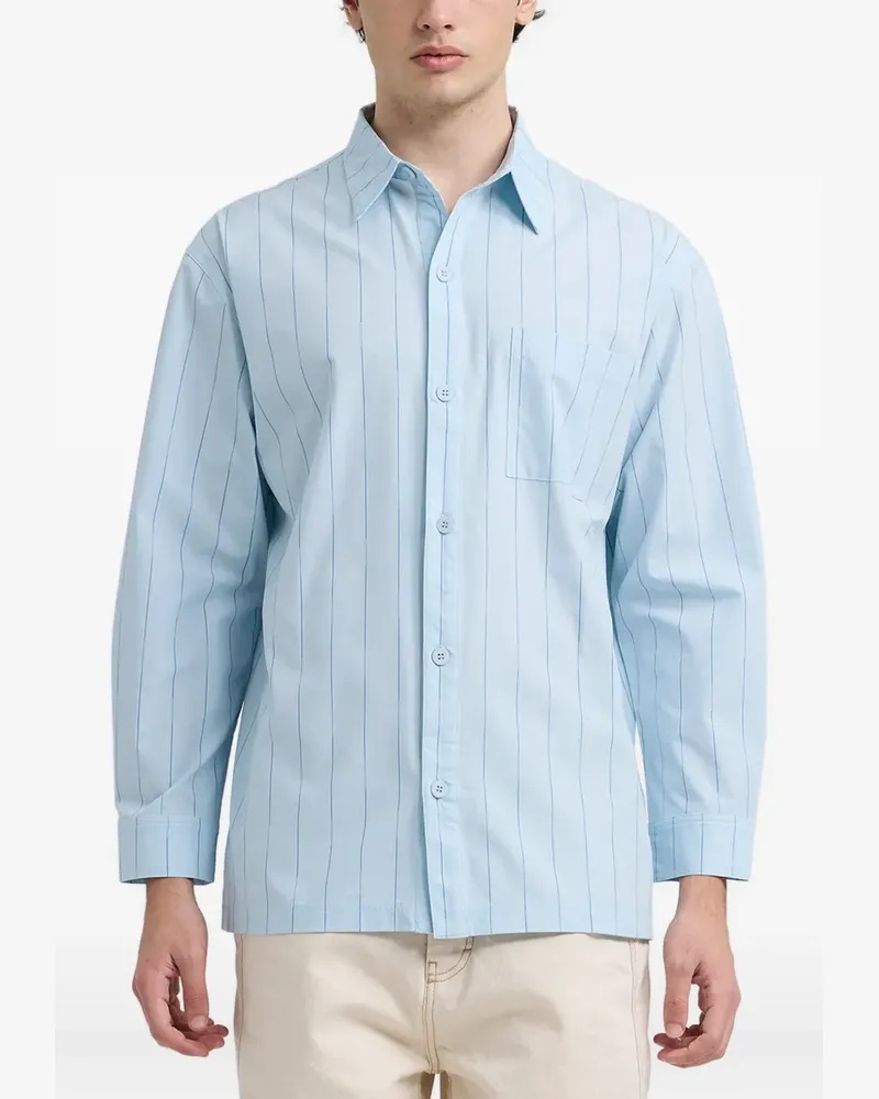 OFF DUTY Reggie striped pocket shirt - Blau Blau