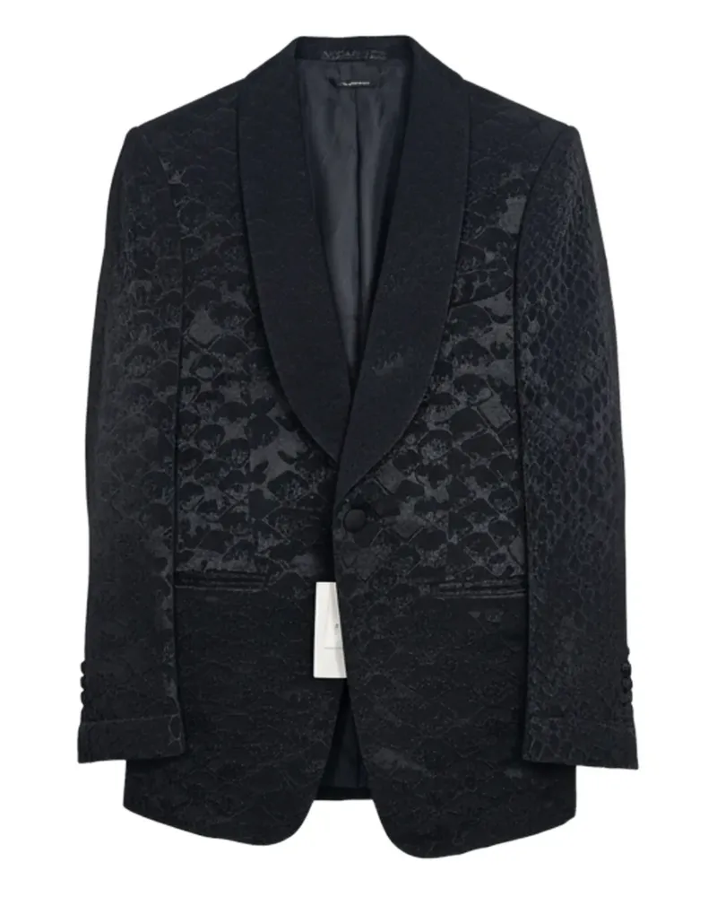 Tom Ford Schalkragen-Blazer mit Schlangenmuster - Schwarz Schwarz