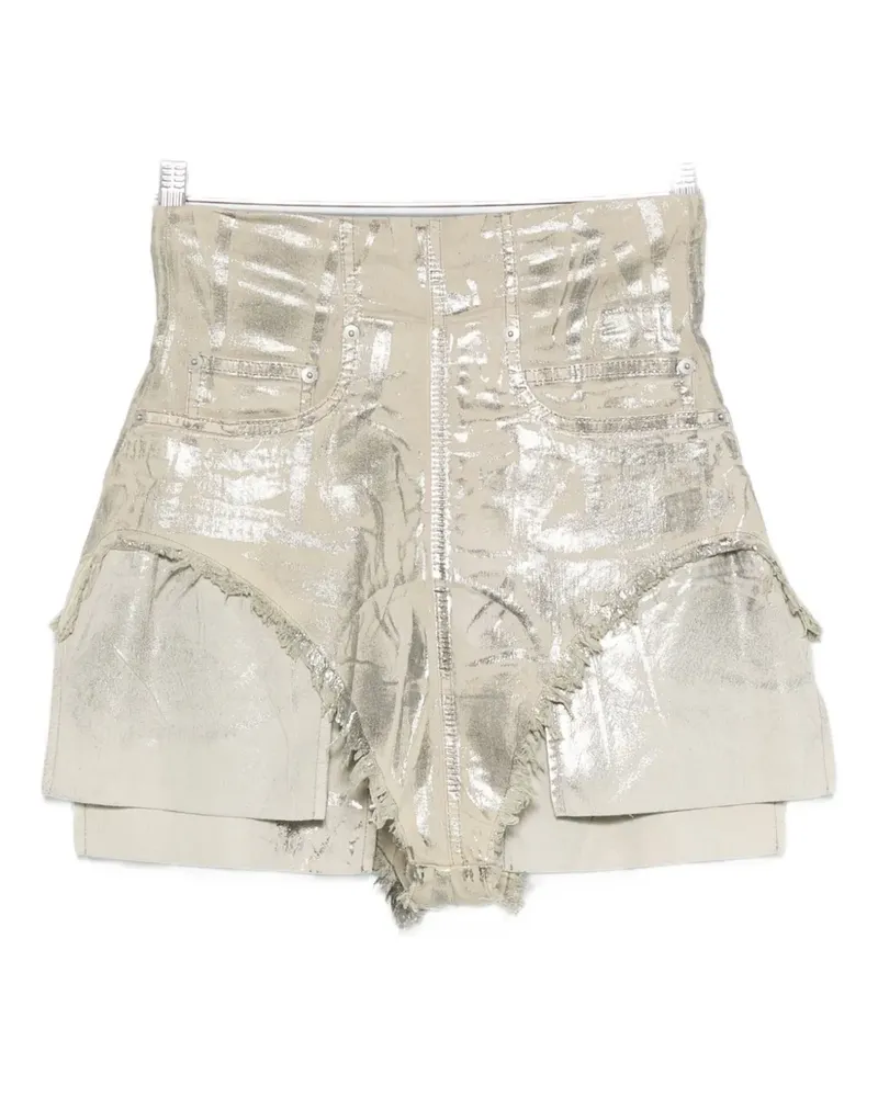 DRKSHDW by Rick Owens metallic frayed shorts - Grau Grau