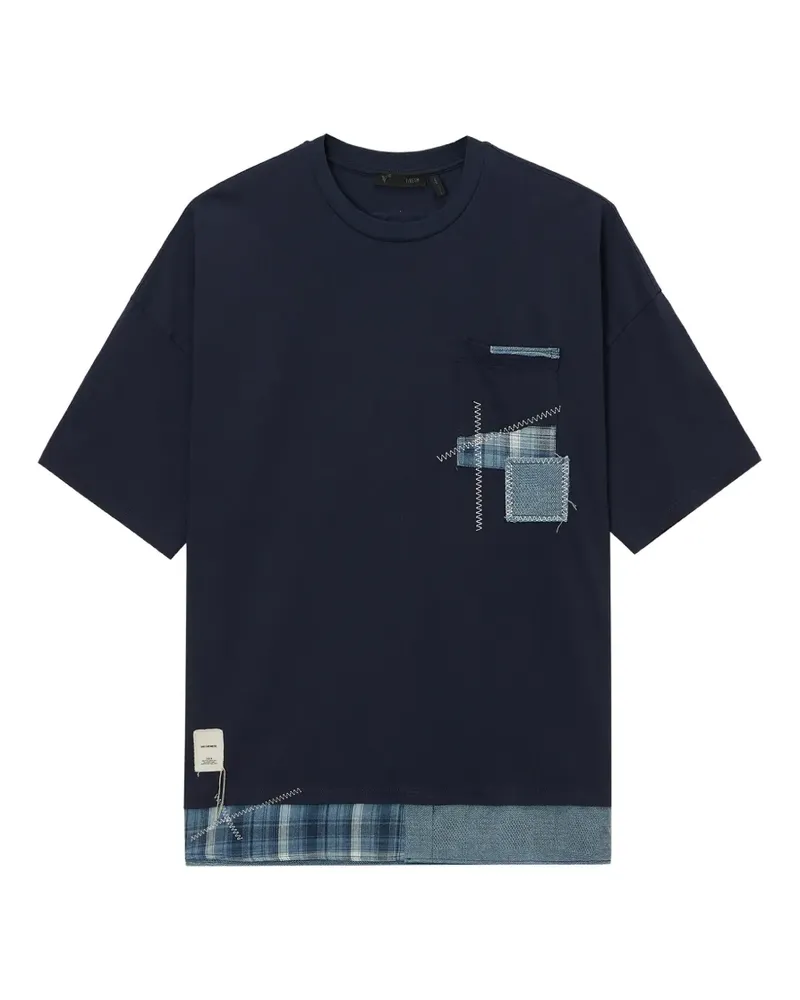FIVE CM T-Shirt mit Patchwork-Detail - Blau Blau