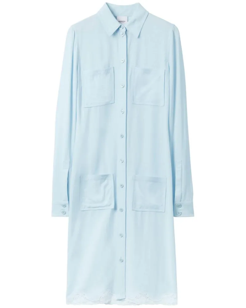 Burberry Hemdkleid mit Spitzenborten - Blau Blau