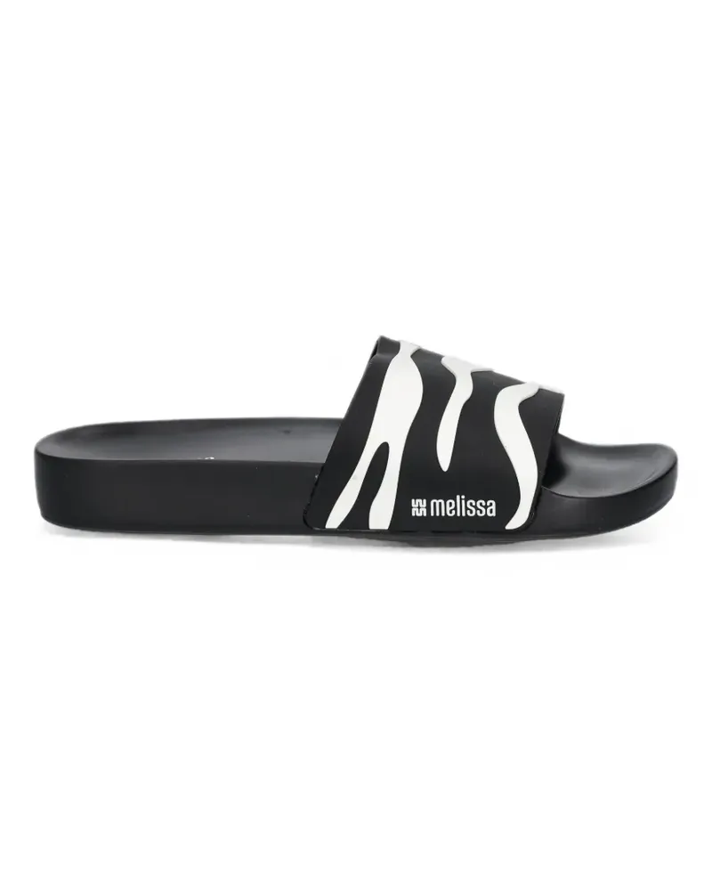Melissa zebra-print slides - Schwarz Schwarz