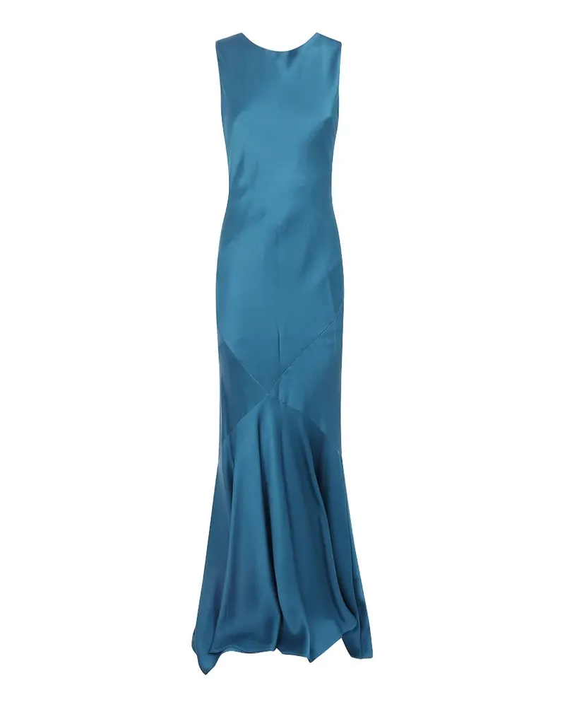 Max Mara Maxikleid aus Satin-Krepp - Grün Grün