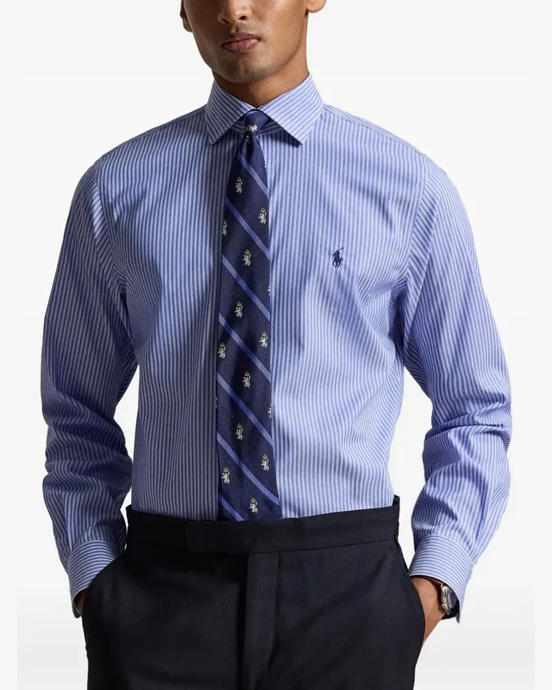Ralph Lauren Gestreiftes Regent Popeline-Hemd - Blau Blau