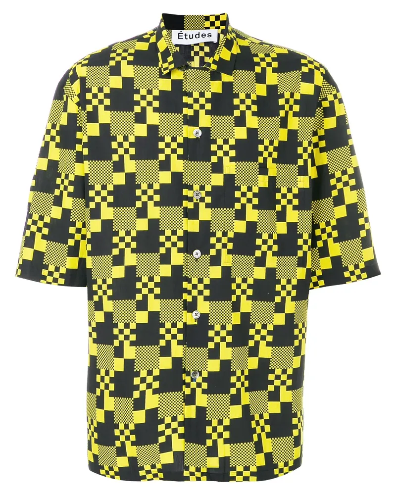 Études Studio Souvenir checked shirt - Schwarz Schwarz