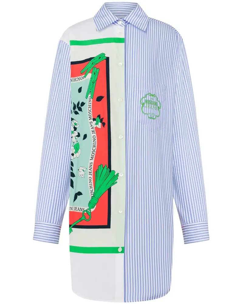 Moschino Hemdkleid im Patchwork-Look - Blau Blau