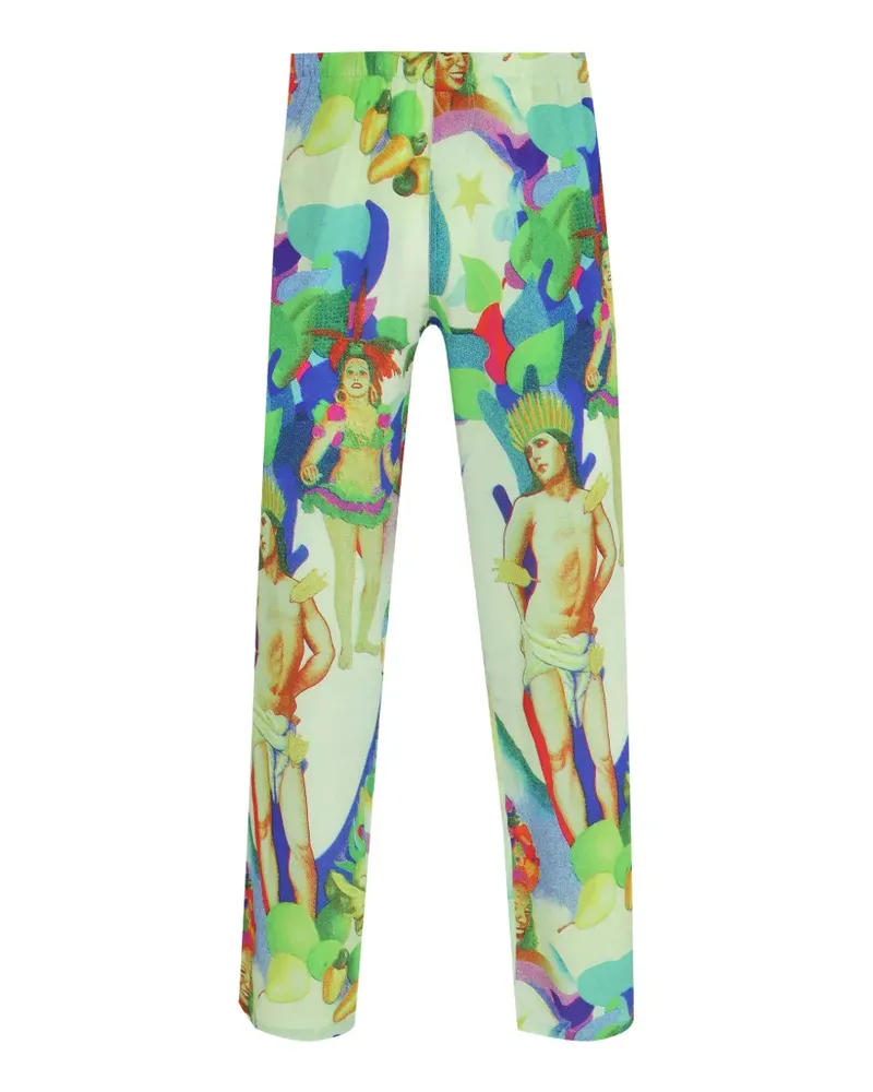 Amir Slama Hose mit Print - Grün Grün