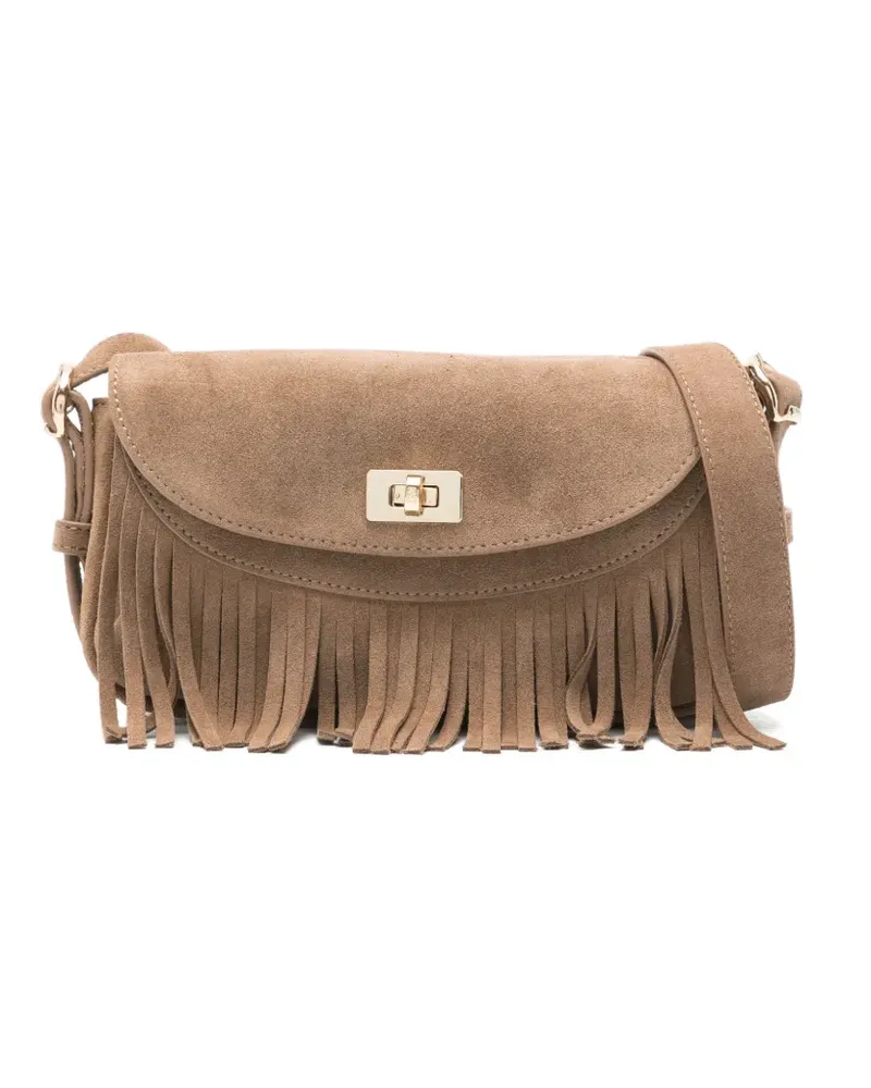Sandro Mini Umhängetasche mit Fransen - Braun Braun