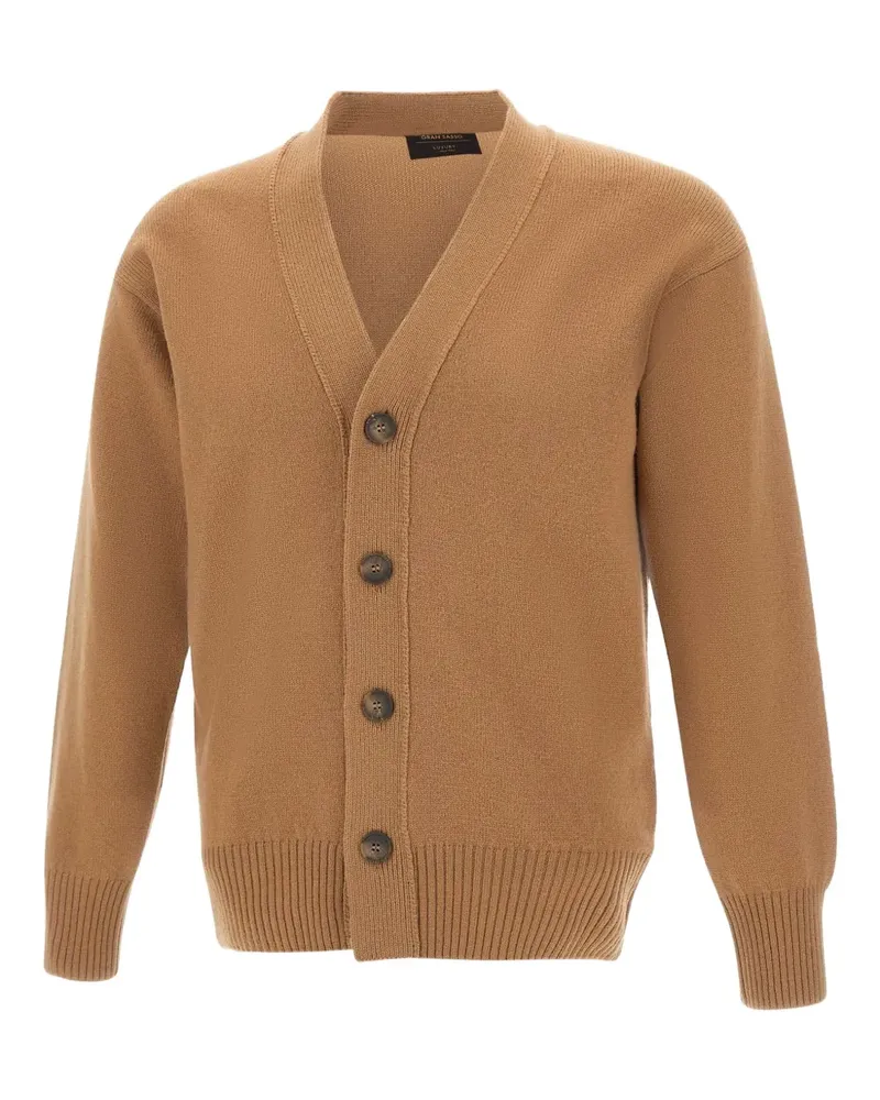 Gran Sasso Cardigan mit V-Ausschnitt - Braun Braun