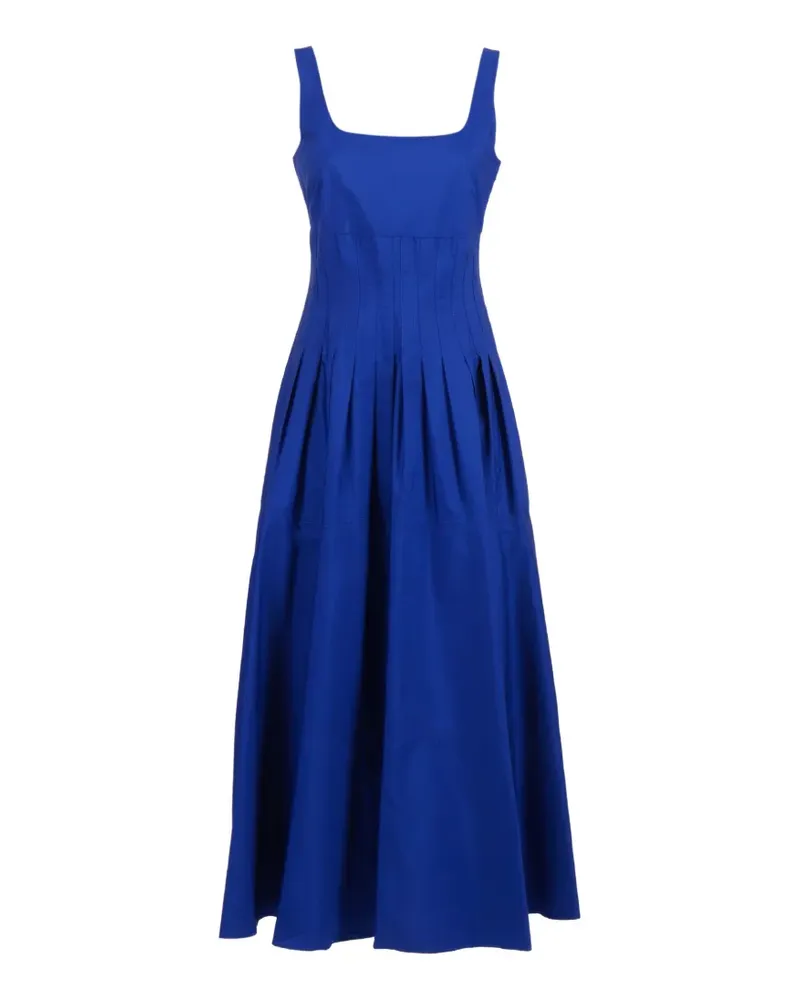 Max Mara pleated flared midi dress - Blau Blau