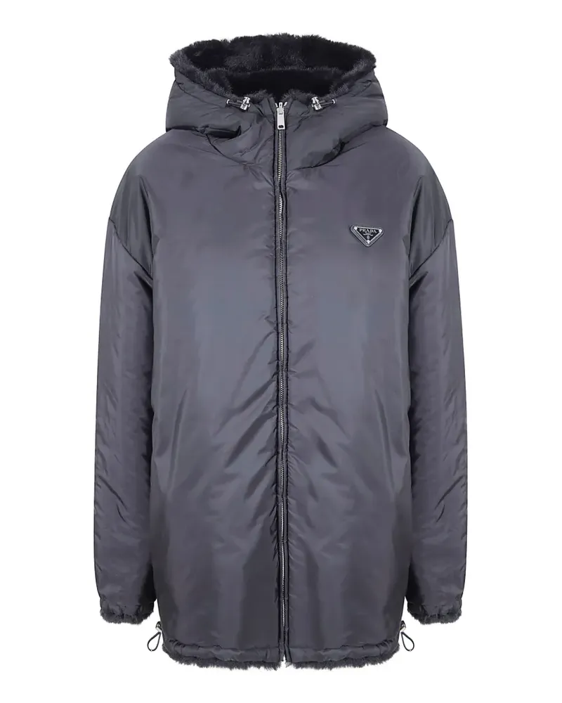 Prada Wendbare Kapuzenjacke - Schwarz Schwarz