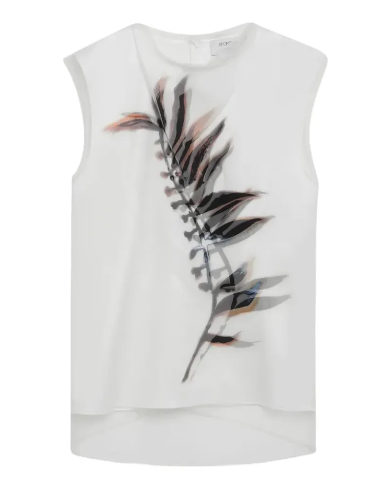 SPORTMAX Top aus Satin und Tüll im Layering-Look - Weiß Weiß