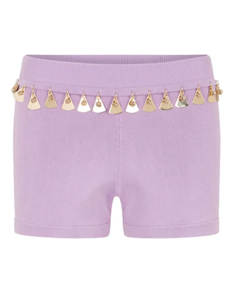 Paco Rabanne Verzierte Strick-Shorts - Violett Violett