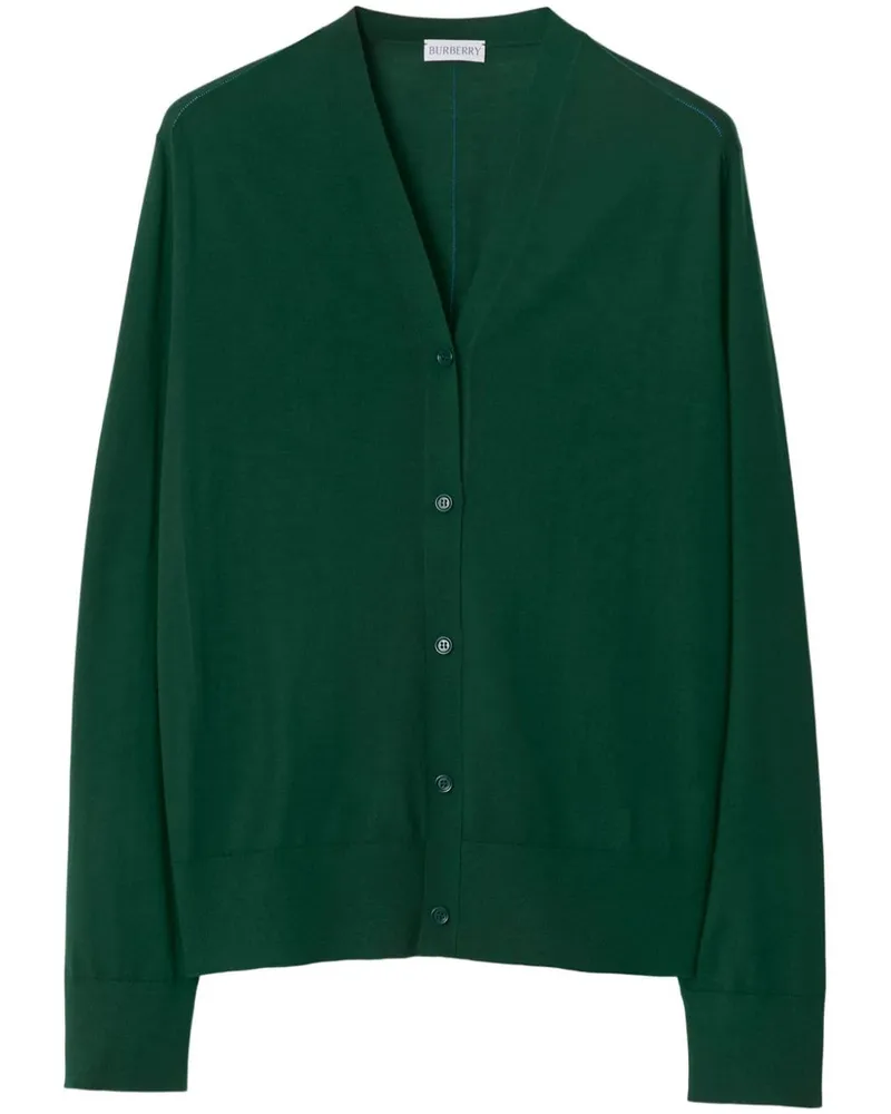 Burberry Fein gestrickter Cardigan - Grün Grün