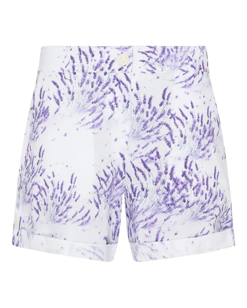 Vilebrequin lavender-print linen shorts - Weiß Weiß