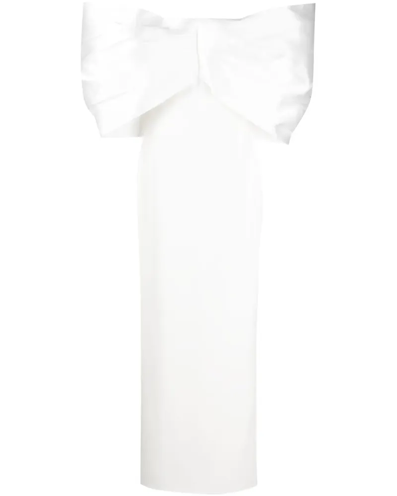 Solace London Schulterfreies Filippa Abendkleid - Weiß Weiß