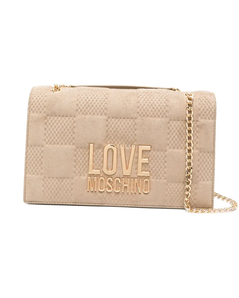 Moschino Gesteppte Schultertasche - Nude Nude