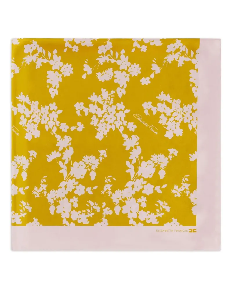 Elisabetta Franchi Schal mit Blumen-Print - Gelb Gelb