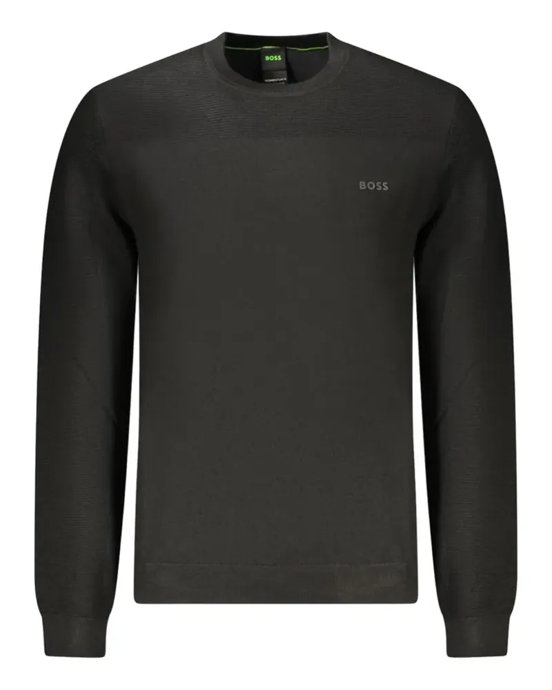 HUGO BOSS Pullover mit Logo-Print - Schwarz Schwarz