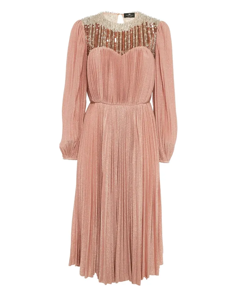 Elisabetta Franchi Plissiertes Kleid mit Pailletten - Rosa Rosa
