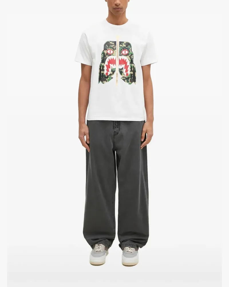 BAPE T-Shirt mit Camouflage-Print - Weiß Weiß